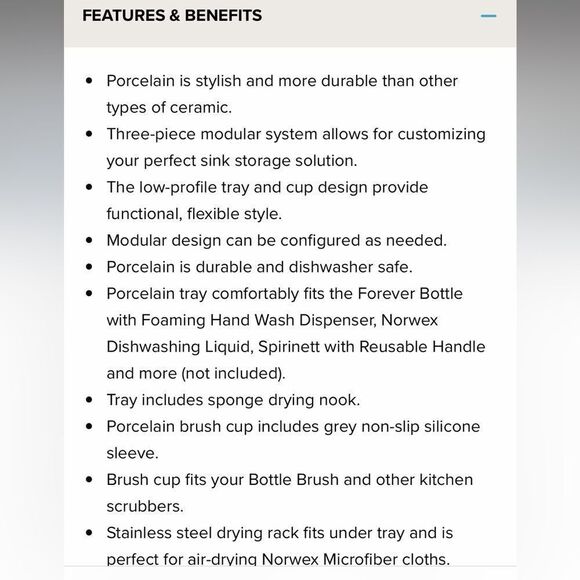 Norwex Porcelain Sink Organizer NWT - Picture 6 of 9